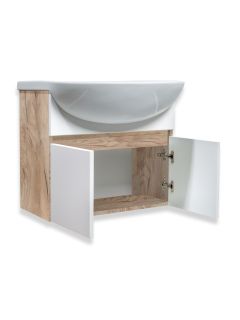 Тумба Runo Лада 60 подвесная крафтовый дуб под умывальник Уют 60 (00-00001371)